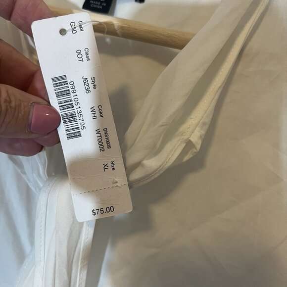 J.Crew Women’s Top Tie Neck Blouse XL Long Sleeves 100% Cotton NWT - Picture 8 of 11